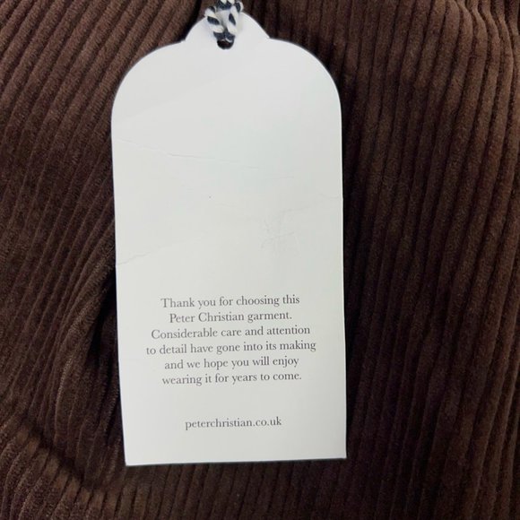 Peter Christian Mens Straight Leg Pants Brown Corduroy Pockets Pleated 38x29 New - Picture 12 of 12